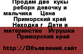 Продам две  кукы реборн девочку и мальчика  › Цена ­ 25 000 - Приморский край, Находка г. Дети и материнство » Игрушки   . Приморский край